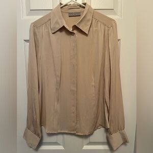 Kate Hill Beige Silk Blouse